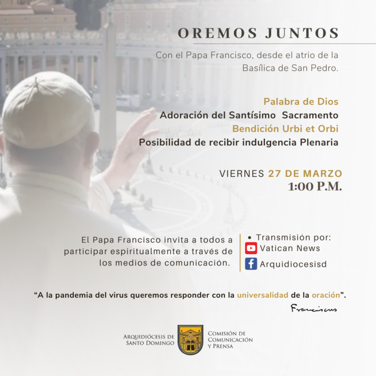 Mañana el papa impartirá de firma extraordinaria una bendición Urbi et orbi.