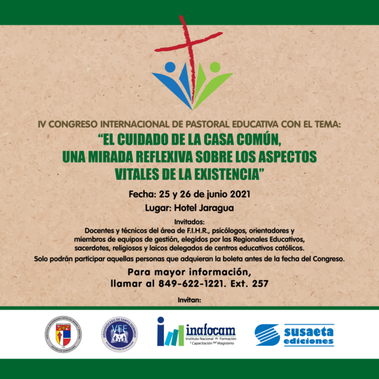 La Vicaría Episcopal de Educación de la Arquidiócesis de Santo Domingo, invita IV Congreso Internacional de Pastoral Educativa