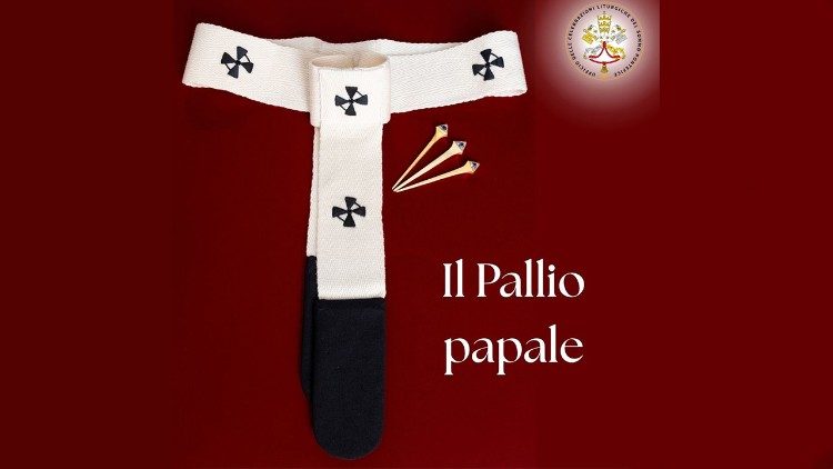 Imagen del palio divulgada por la Oficina de Celebraciones Litúrgicas del Sumo Pontífice.