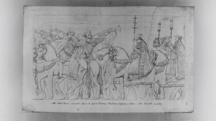 Un dibujo de la "cabalgata papal"