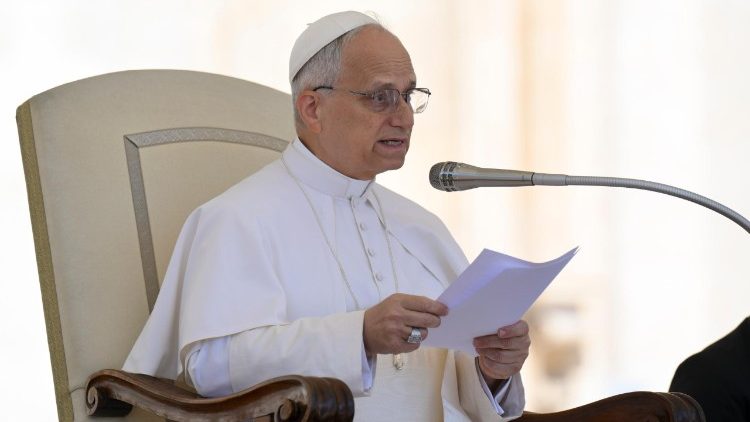 El Papa mientras lee la catequesis