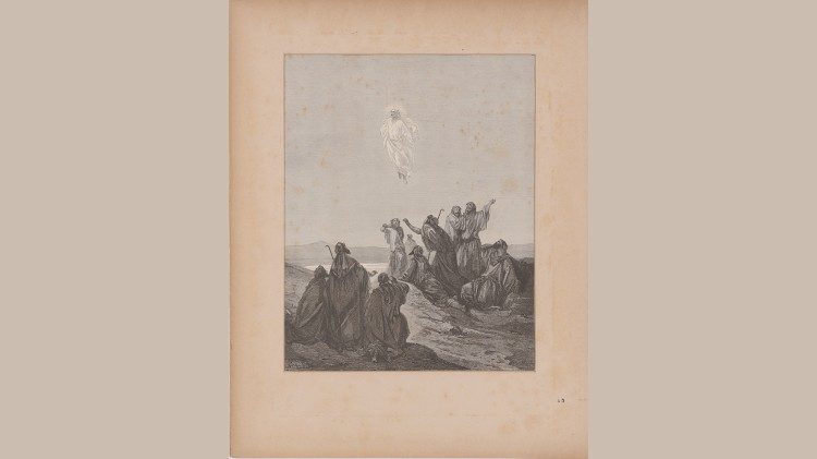 Ad Ligny da Gustave Doré, [La Ascensión], xilografía, en Gustave Doré, [La Biblia], Deventer 1887. BAV, Stampe II.337, tav. 40