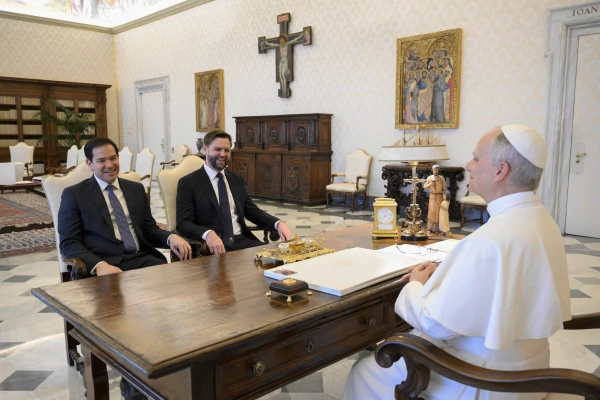 En la audiencia también participó Marco Rubio, secretario de Estado de los Estados Unidos,. Crédito: Vatican Media