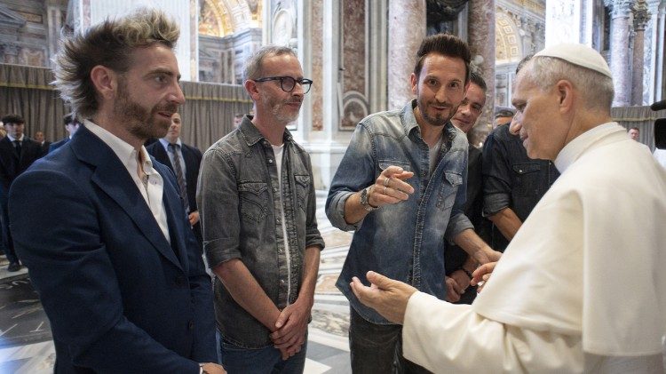 Un momento del encuentro con el Papa