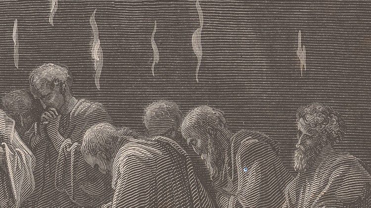 Paul Jonnard-Pacel de Gustave Doré, [El Pentecostés], xilografía, (detalle)