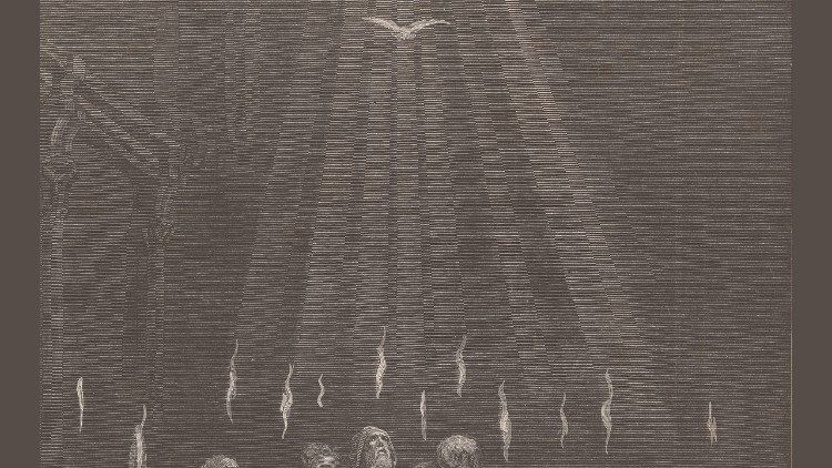  Paul Jonnard-Pacel de Gustave Doré, [El Pentecostés], xilografía, (detalle)