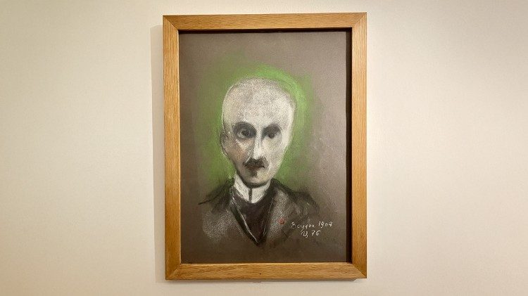 Jean Guitton, Henri Bergson en 1908, 1976. Tizas sobre papel gris, 650 x 479 mm.