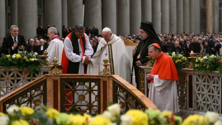 La celebración de vísperas por la fiesta de la Conversión de san Pablo, al término de la Semana de Oración por la Unidad de los Cristianos de 2023 (VATICAN MEDIA División Foto) 