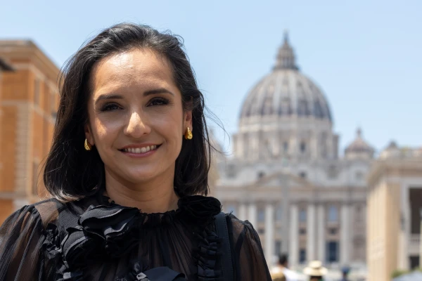 Vanessa Benavente, actriz que interpreta a la Virgen María. Crédito: Daniel Ibañez - EWTN News