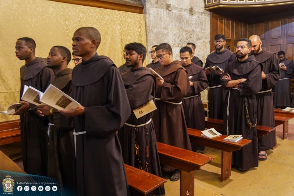 Los franciscanos en la celebración de Corpus Christi en la Basílica del Santo Sepulcro. Crédito: Latin Patriarchate of Jerusalem