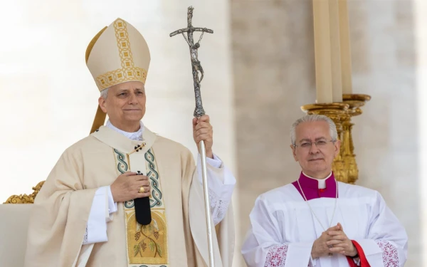 El Papa León XIV durante la Misa de inicio de su pontificado, el 18 de mayo de 2025. Crédito: Daniel Ibáñez / EWTN News.