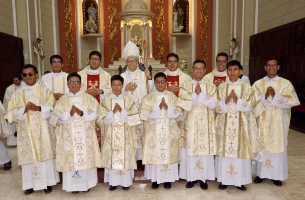 Papa León XIV en la ordenación de presbíteros y diáconos del 25 de marzo de 2023, en la Catedral de Chiclayo - Perú. Crédito: Seminario Mayor Santo Toribio de Mogrovejo