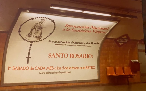 Promoción de la Campaña Nacional de Oración Invocación a la Santísima Virgen en sus orígenes. Crédito: Cedida / Famillia Sánchez del Corral.