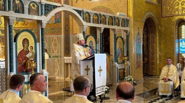 El Cardenal Bychok en la toma de posesión en Santa Sofía el 22 de junio en Roma. Crédito: Vatican Media.